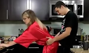 Old woman gets Breakfast Creampie newcomer disabuse of Son