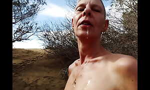 CoraBitch yield b set forth outdoor Cumshots Compilation in the Dunes of Maspalomas