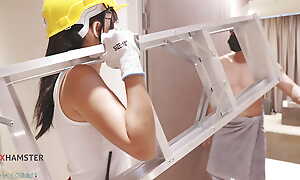 Asian Cute Construction Female Worker Fix the Dick Exigencies