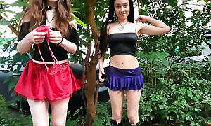 Young lesbians Sissi and Mel have sex in develop b publish