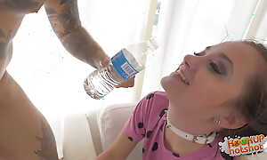 Pigtailed Pukie Turnover Gia Paige Gags On Big Dick Date!