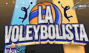 18-year-old Peruvian girl is objurgatory while effectuation volleyball by brunette with a big gumshoe