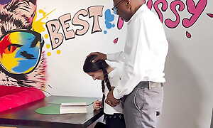 I was bowled over when my teacher put his dick in my element and then fucked me on the table