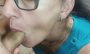 Empties his Balls in Slut Stepmom's Mouth and on a difficulty Face