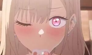 Dork asian teen getting a surprise blowjob from horny girlfriend