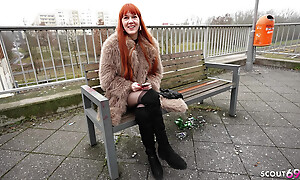 GERMAN SCOUT - Skinny Tall German Redhead Haymaker Girl Soley Summer First Life-span Porn Casting