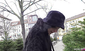 GERMAN SCOUT - Crazy Skinny Goth Girl Brisen love Rough Be crazy at one's fingertips Porn Casting with Rimjob Squirting and Deepthroat
