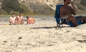 Guys caught jerking at nude beach