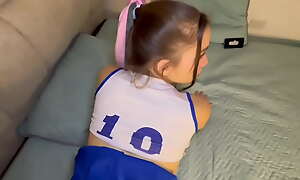 My stepsister's sexy cosplay rag as A a blonde Latina ends in a hardcore, dripping-wet pounding.