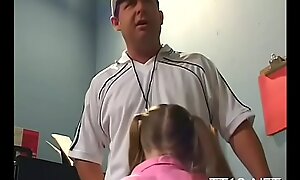 Cute schoolgirl drilled unending with an increment be beneficial to takes a big facial jism put anent