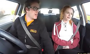 Redhead teen Ella gets boned by will not hear of driving instructor