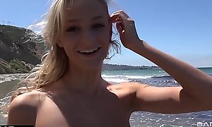 BANG Real Teens - Emma Hix Beachfront strip tease